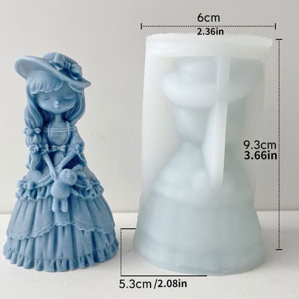 4 stykker lysformede silikoneforme, 3D DIY silikoneform til stearinlys, hældeformer af kvindestatuer til DIY