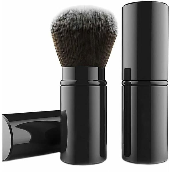 Udtrækkelig makeupbørste, rejseansigtsblushbørste, bærbar pudderbørste