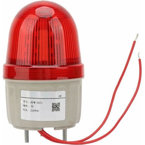 LED Strobe Signallys 220V AC/3W, LED Blinkende Forlygte Advarselslampe, Boltemontering, 75mm Diameter