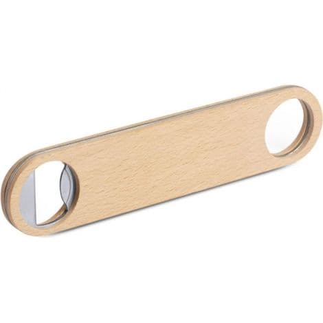 Bærbar og holdbar flaskeåbner med træ- og rustfrit stål-design
