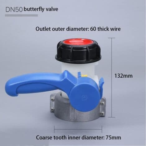 Universell IBC-adapter, IBC-stengeventiladapter, universell IBC-tømmeventil, spjeldventiladapter, egnet for regnvannstanker, regnvannscisterne