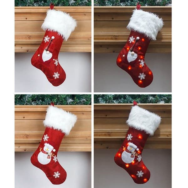 Julstrumpor - HANDEIU - Set om 4 - 47 cm - LED - Inomhusdekoration