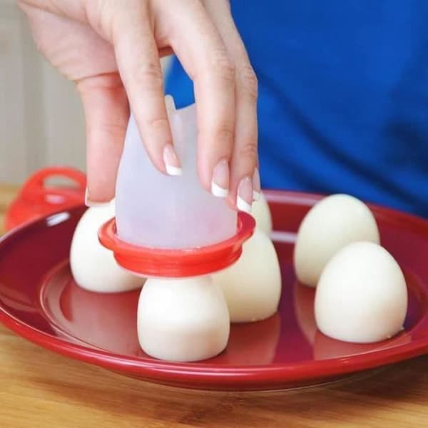 Eggekoker - Egglettes - 6 stk - Non-stick silikon - Rød