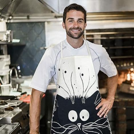 Søt katteforkle, kjøkkenforkle i lin til grilling, matlaging og maling, for menn og kvinner, gave til pappa og mamma