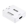 Mini AV RCA CVBS till HDMI Ljud Video Omvandlare Adapter som stöder 720p och 1080p (vit)