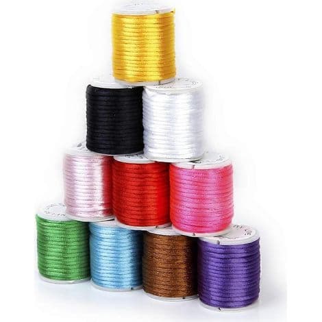 10 tråde 2 mm nylontråd til håndstrik og perler (tilfældig farve)