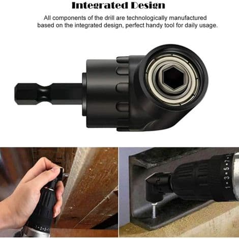 Skrutrekker med 105° adapterholder, rettvinklet drill, vinkelskrutrekker, multifunksjonell vinkelbitsholder med 1/4\" magnetisk bitsholder, bitadapter