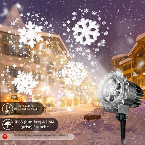 LED juleflomlys, snøfnugg, utendørslys, IP65 vanntett, flott til jul, nyttår, fest
