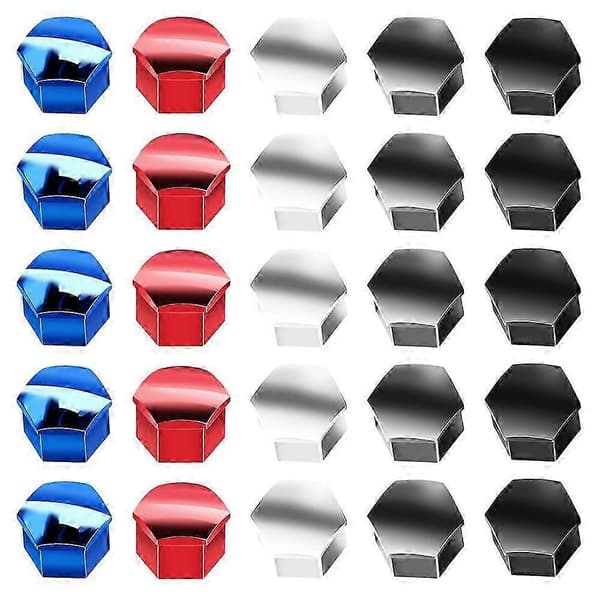 20 st 19 mm Däck Hjulnav Skydd Hjulmutter Skyddskåpor Däck Hjul Skruvbultar Mutterkapslar Navskruv (Silver)