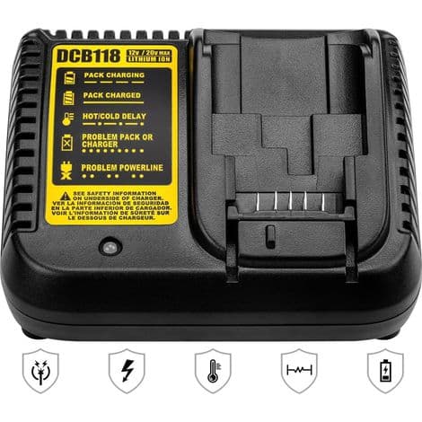 Universal batterioplader til Dewalt DCB101 DCB105 DCB115 DCB107 DCB206 DCB204 DCB230 DCB240 DCB120 DCB126 DCB612 09 DCB 606 - ANDRE