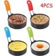 Äggform - Non-stick - Rostfritt stål - 4 delar - Rund - Blandade färger