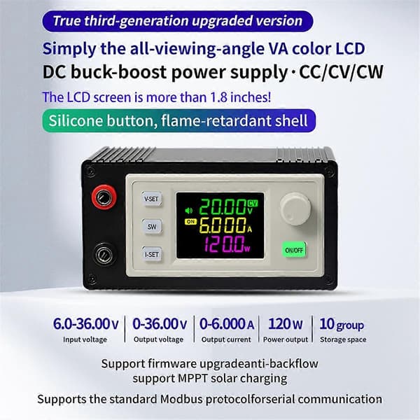 DC Justerbar Buck Boost Converter Spänning Konstant Spänning Ström Solarladdningsmodul 6A Färdig
