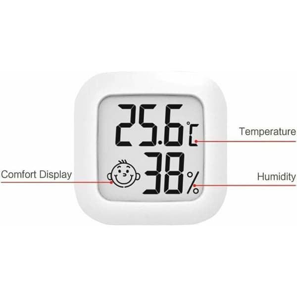 Mini digitalt termometer hygrometer, temperatur- og fuktighetsmåler