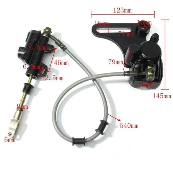15mm hydraulinen takajarrusatula + jarrupalat 125cc 140cc PIT PRO -maastopyörään