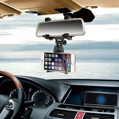 Bil bakspeilmontert holder for telefon og GPS