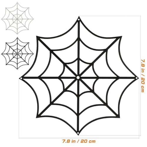 Sett med 12 edderkoppnett i plast til dekorasjon: 20,3 cm brede, Halloween-edderkoppnett