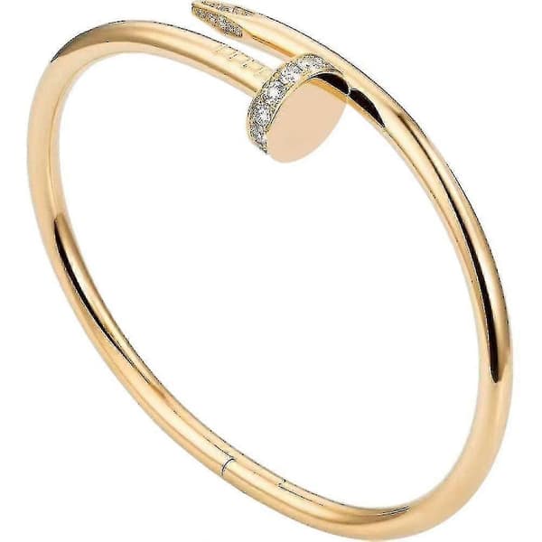 Armbånd med sømhoved i rustfrit stål, hoved og hale med diamanter