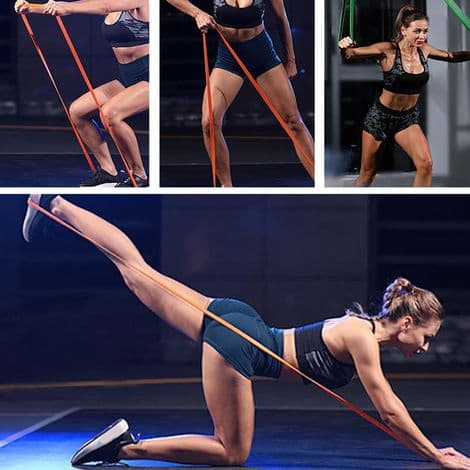 Sort latex modstandsbånd — 25–65 lbs — Ideel til muskelstyrkelse, pull-ups og genoptræning