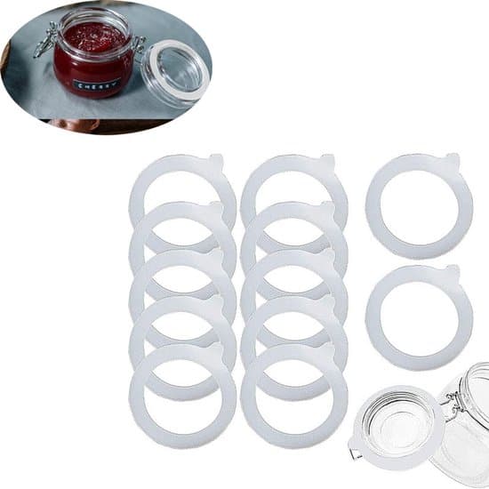 Konserveringsringar, Silikontätningsringar, Silikonringar, Ersättningskonserveringsringar, Ersättningsgummipackningar, 12 konserveringsringar, Förhindra