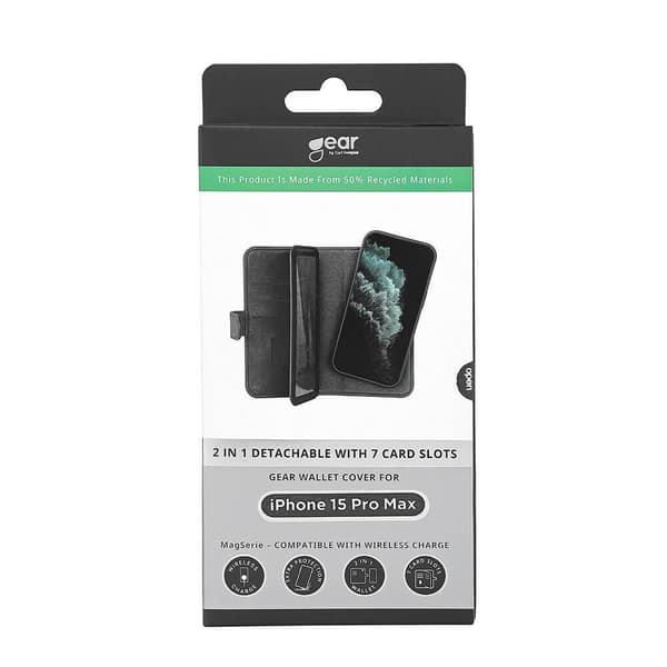 Mobilcover 2-i-1 7 kortpladser MagSeries Sort - iPhone 15 Pro Max