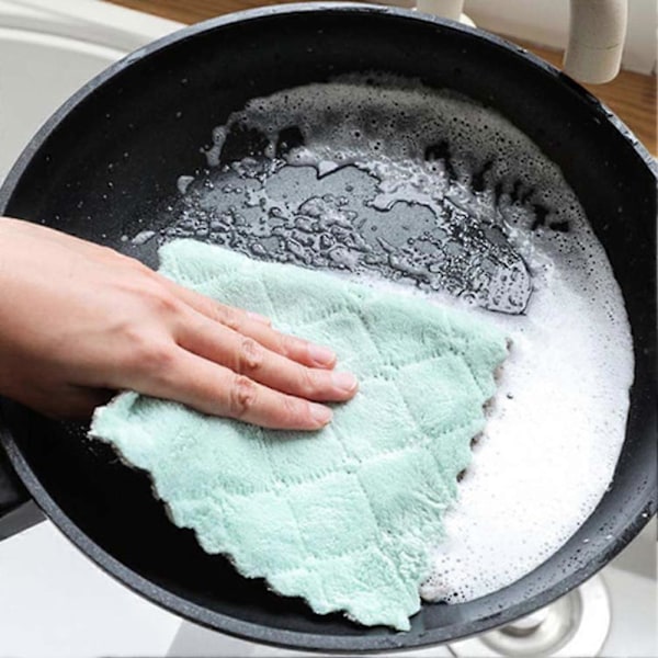 4 st/set Vattenabsorberande Mjuk Korallfleece Hem Kök Handduk Rengöringsdukar TSUNDEAU