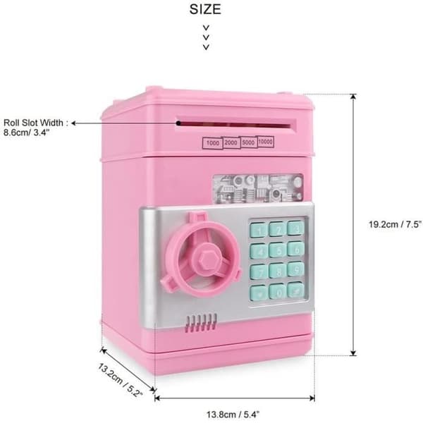 Elektronisk pengeboks - ZGEER - Mini Automatisk - Stor Kapacitet - Pink - Barn