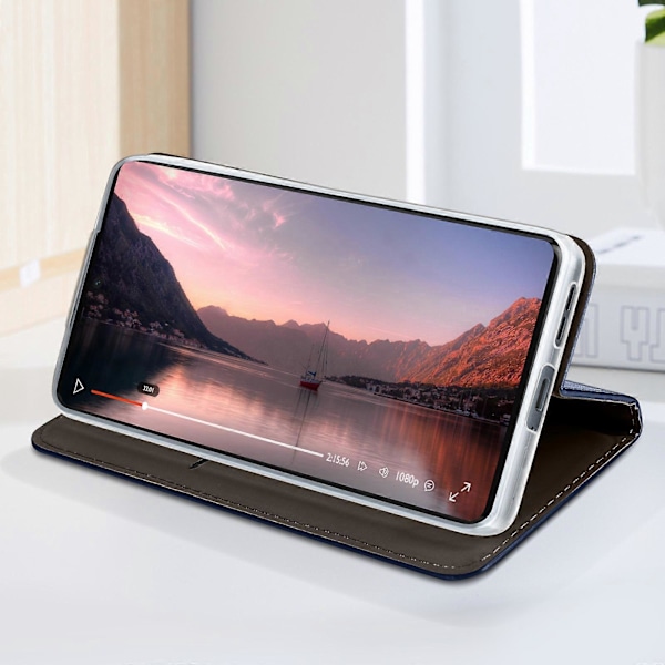 Fodral för Motorola Edge 50 Fusion Magnetiskt Clamshell Kortfodral, Mörkblå