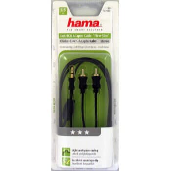 Kaapeli Audio 3.5mm-2xRCA Flexislim Kulta Musta 1.5m