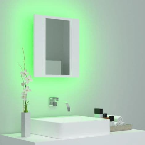 INLIFE LED Speilbaderomsskap, Hvit, 40x12x45 cm