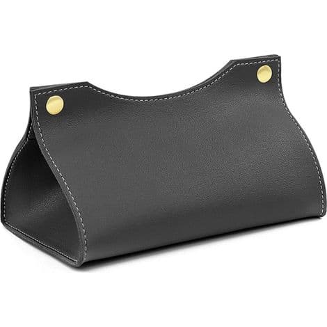 Læder Tissueboks, Tissue Dispenser, Servietholder, Nordisk Stil Tissueboks, Sammenfoldelig Tissueboks til Hjemmet, Papir Tissue Dispenser (Sort)