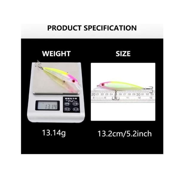 Fiskesluk - Decoy - Sett med 10 sluker - 11 cm - 13,14g - Blandet
