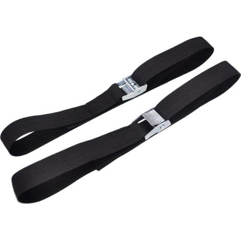 Sett med 8 festestropper for campingvogn og bobil (40 cm x 2 cm) laget av sinklegering.