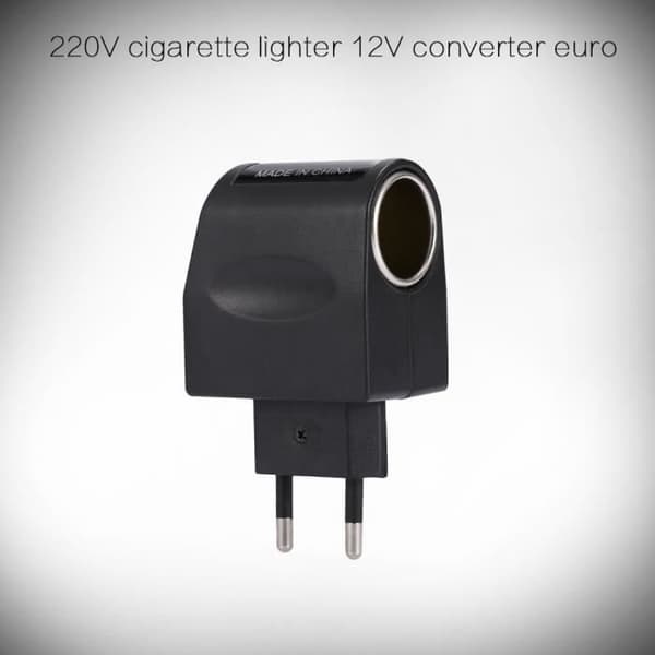 90-240V AC til 12V DC 500mA Strømadapter — EU-stik cigarettænderkonverter, sort