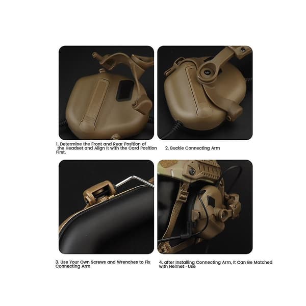 Headset Skinnebeslag 360 Graders Rotation Headset Hjelm Guide Adapter Passer Til Ops Core Arc Og Skinne-c