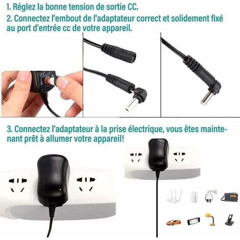 12W Universal AC-adapter, 3V til 12V, oplader til VTech Kidimagic og andre enheder