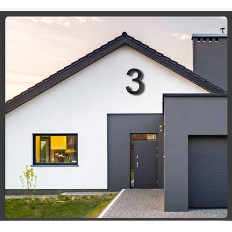 10-tommer (5-tommer, sort) husnummerplade, moderne dørnumre, skiltplade, husnummer i zinklegering