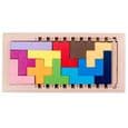 Trä-Tangram-Pussel - 3D Tetris Mönsterspel - För Vuxna och Barn - Mindre än 100 Bitar