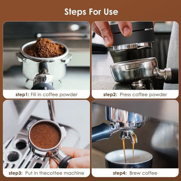 58 mm kaffedispenser, 58 mm espresso-stamper i stål, kaffedispenseringsværktøj med justerbar højde