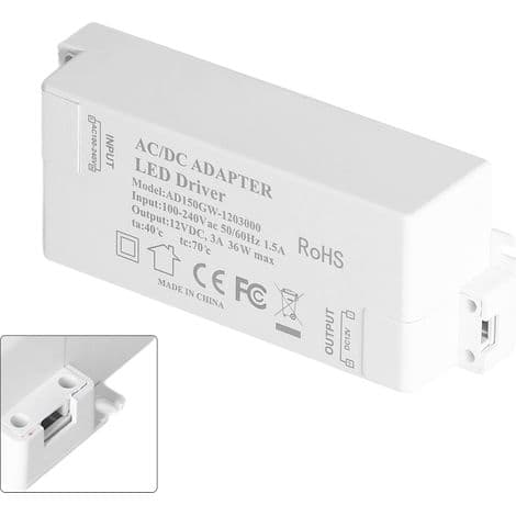 12V DC 3A 36W LED-drivrutin transformator. 100-240V AC strömförsörjning för DIY-belysning