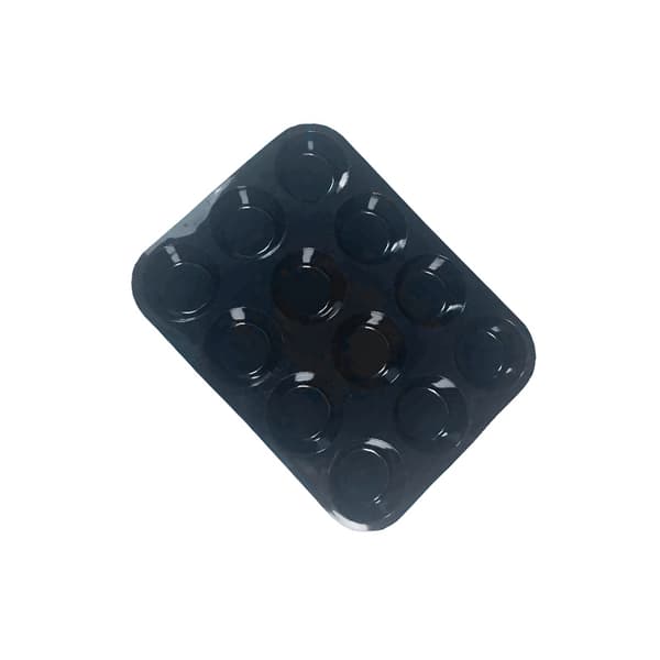 Silikone kageform - Muffinform med 12 kopper Sort