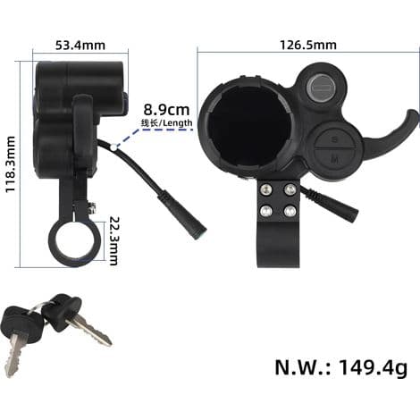 Kukirin M4 Max el-løbehjul instrumentbræt tilbehør, 5-bens nøgledisplay.