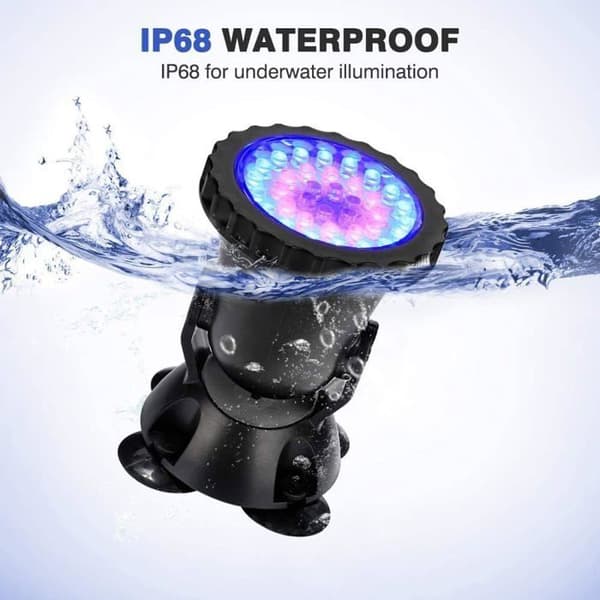 RGB Dränkbar LED-strålkastare IP68 för utomhusbruk Trädgård Pool Energi A Poolbelysning
