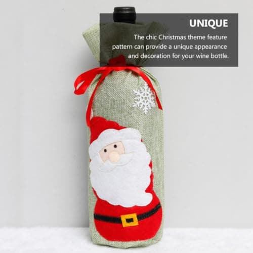 3-delat vinflaskskyddsset, vinflaskförpackning, juldekoration, non-woven linne