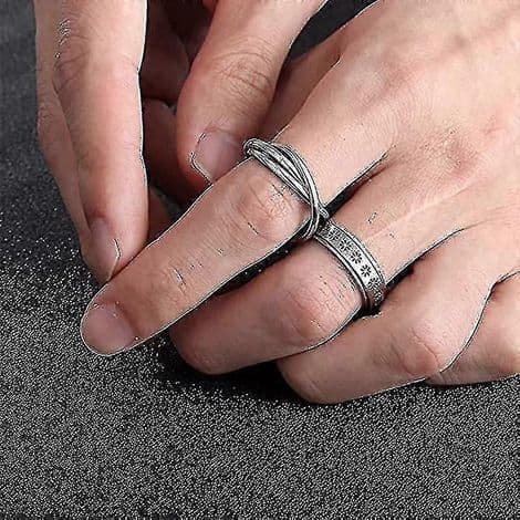 Anti-stressringe i rustfrit stål, kreative måne- og stjernespinnerringe, personlig anti-angstring