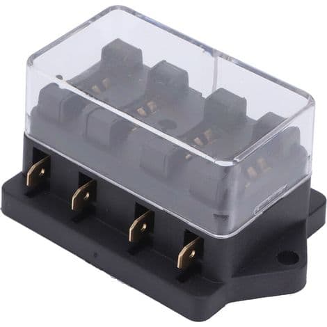 Vattentät 4-vägs säkringsbox för bil, båt, 12V-24V