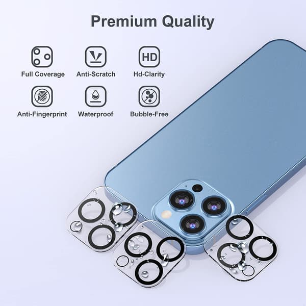 iPhone 13 Pro / 13 Pro Max linsebeskyttelse 3-pak Transparent