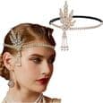 Pannband - The Great Gatsby - Guld - Strass - Pärlor - Tofs