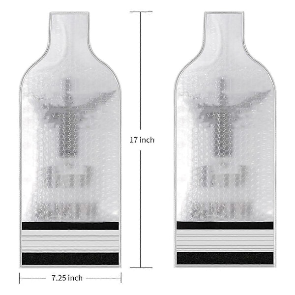 Vinflaskor för Resor, 6-pack Återanvändbara Vinflaskskyddspåsar, Flygplan Bil Kryssning, Dubbel