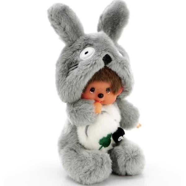 Kiki Totoro Monchichi -nukke, pehmo, 20 cm, harmaa pullon kanssa