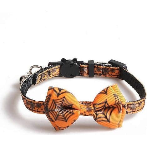 Halloween Kattfesttillbehör Brytbar Säkerhetskrage Söt Knut Slott Spindelnät Set om 4
